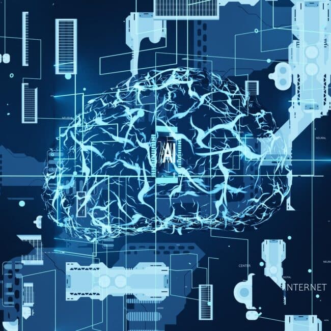 Artificial intelligence neural network visualization representing the future of AI